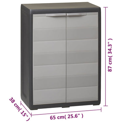 Dealsmate  Garden Storage Cabinet with 1 Shelf Black and Grey