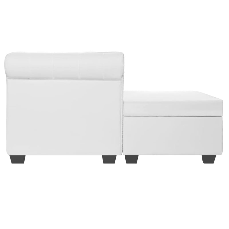 Dealsmate  L-shaped Chesterfield Sofa Artificial Leather White