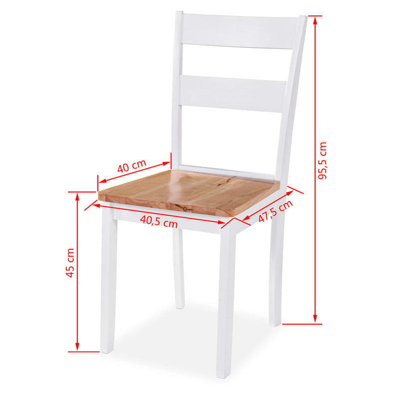 Dealsmate  Dining Set 5 Pieces MDF and Rubberwood White