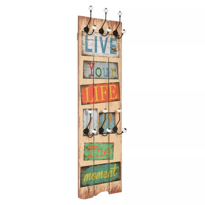 Dealsmate  Wall-mounted Coat Rack with 6 Hooks 120x40 cm LIVE LIFE