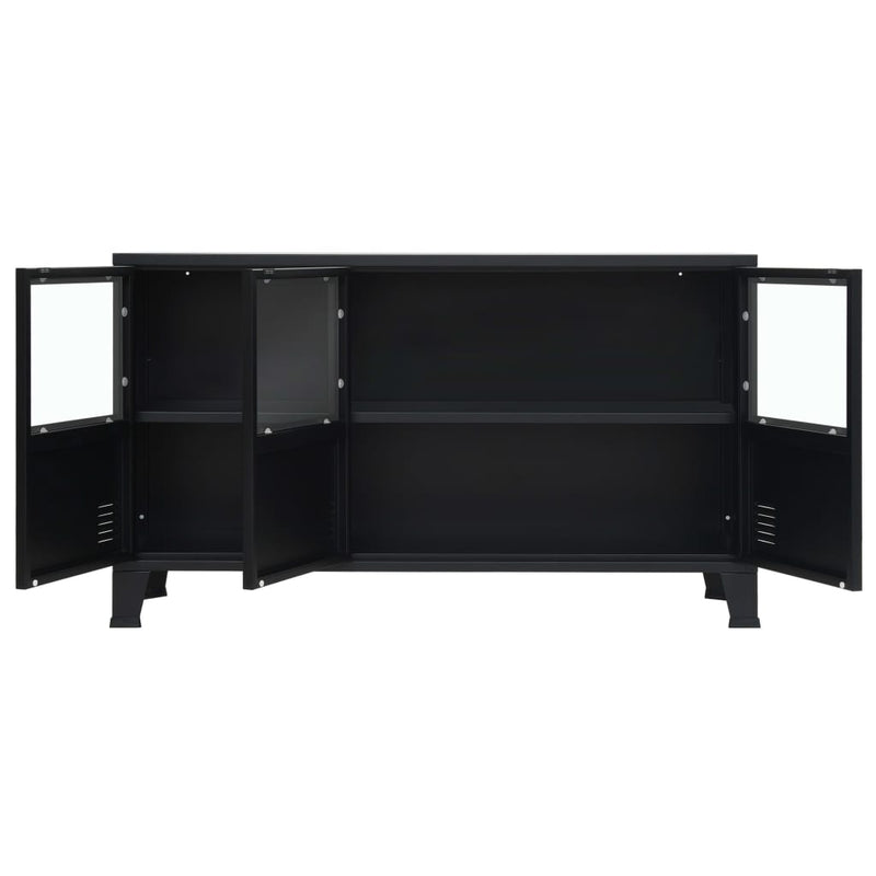 Dealsmate  Sideboard Metal Industrial Style 120x35x70 cm Black