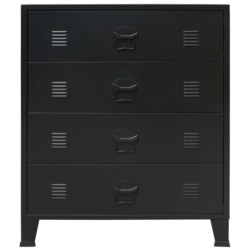 Dealsmate  Chest of Drawers Metal Industrial Style 78x40x93 cm Black