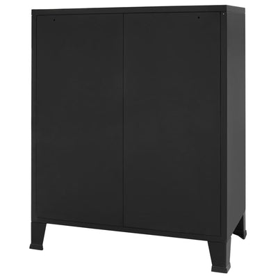 Dealsmate  Chest of Drawers Metal Industrial Style 78x40x93 cm Black