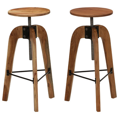Dealsmate  Bar Chairs 2 pcs Solid Acacia Wood