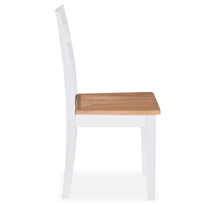 Dealsmate  Dining Chairs 6 pcs White Solid Rubber Wood