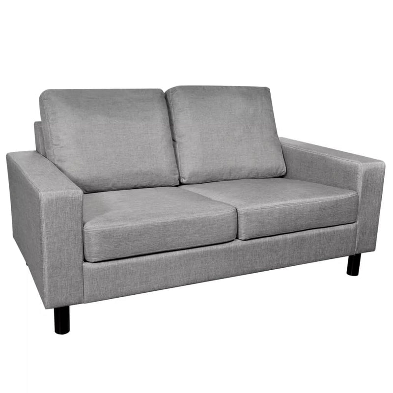 Dealsmate  5-Person Sofa Set 2 Pieces Light Grey Fabric