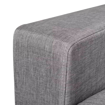 Dealsmate  5-Person Sofa Set 2 Pieces Light Grey Fabric