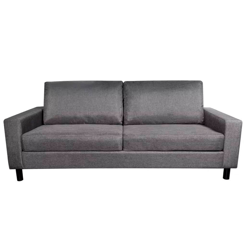 Dealsmate  5-Person Sofa Set 2 Pieces Dark Grey Fabric