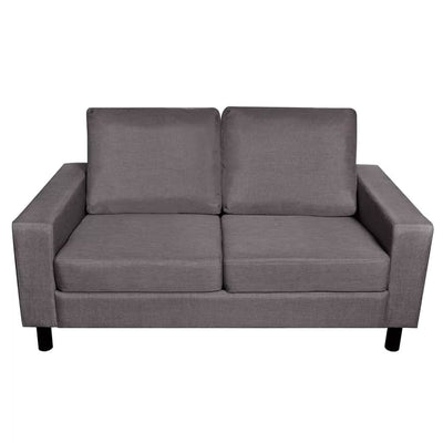 Dealsmate  5-Person Sofa Set 2 Pieces Dark Grey Fabric