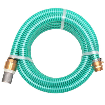 Dealsmate  Suction Hose with Brass Connectors 4 m 25 mm Green