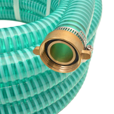 Dealsmate  Suction Hose with Brass Connectors 4 m 25 mm Green