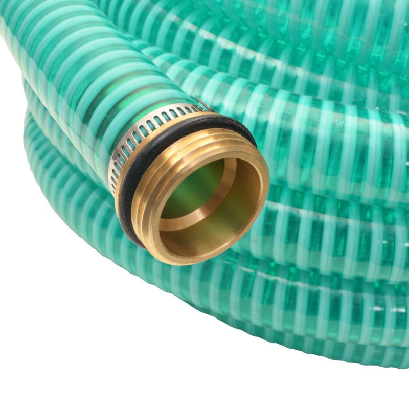 Dealsmate  Suction Hose with Brass Connectors 4 m 25 mm Green