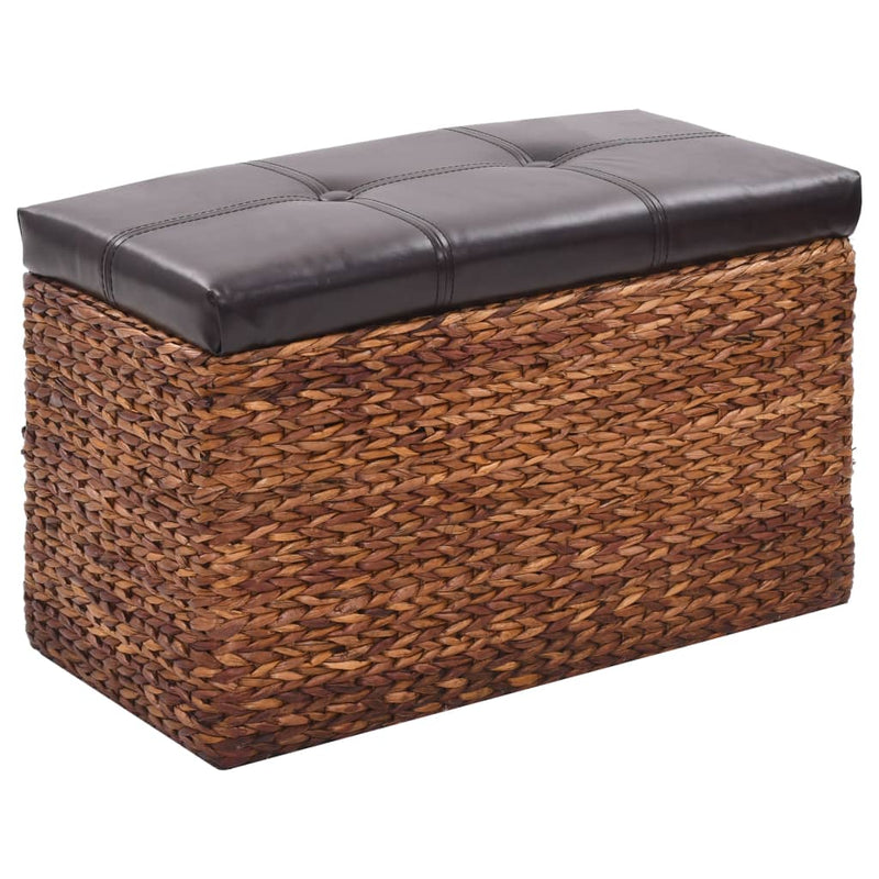Dealsmate  Bench with 2 Ottomans Seagrass Brown and Black