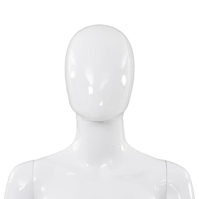 Dealsmate  Full Body Female Mannequin with Glass Base Glossy White 175 cm