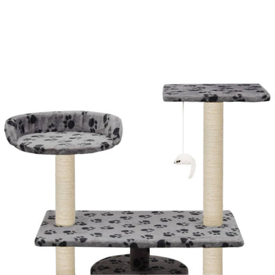 Dealsmate  Cat Tree with Sisal Scratching Posts 95 cm Grey Paw Prints