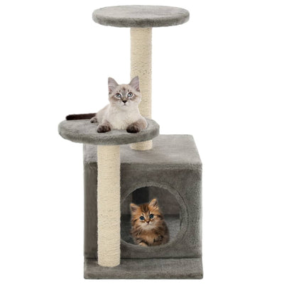 Dealsmate  Cat Tree with Sisal Scratching Posts 60 cm Grey