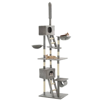 Dealsmate  Cat Tree with Sisal Scratching Posts 230-260 cm Grey