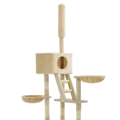 Dealsmate  Cat Tree with Sisal Scratching Posts 230-260 cm Beige
