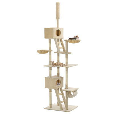 Dealsmate  Cat Tree with Sisal Scratching Posts 230-260 cm Beige
