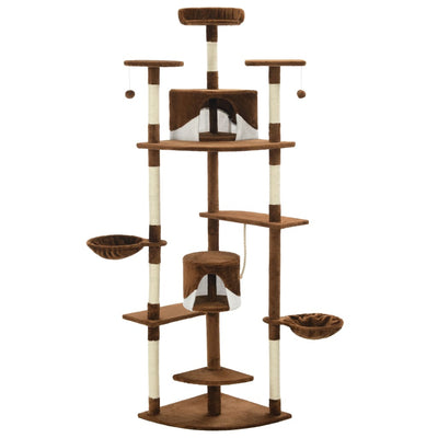 Dealsmate  Cat Tree with Sisal Scratching Posts 203 cm Brown and White