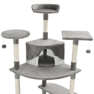 Dealsmate  Cat Tree with Sisal Scratching Posts 203 cm Grey and White
