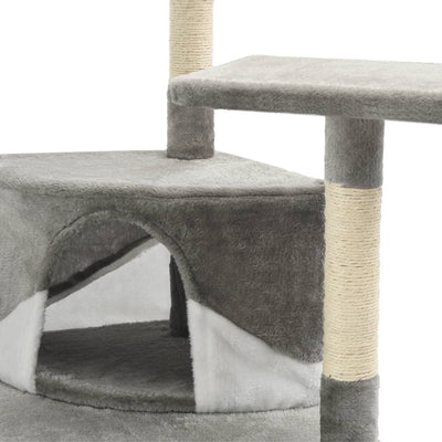 Dealsmate  Cat Tree with Sisal Scratching Posts 203 cm Grey and White