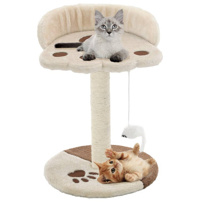 Dealsmate  Cat Tree with Sisal Scratching Post 40 cm Beige and Brown