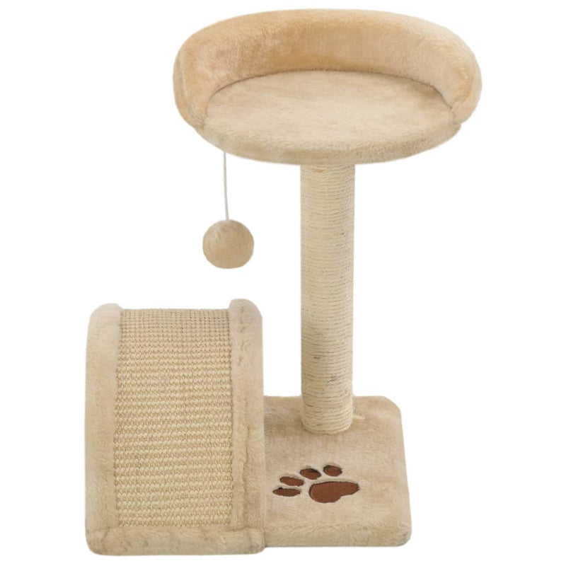 Dealsmate  Cat Tree with Sisal Scratching Post 40 cm Beige and Brown