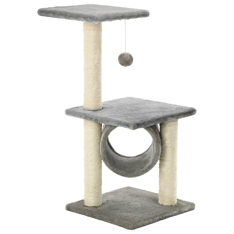 Dealsmate  Cat Tree with Sisal Scratching Posts 65 cm Grey