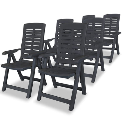 Dealsmate  Reclining Garden Chairs 6 pcs Plastic Anthracite