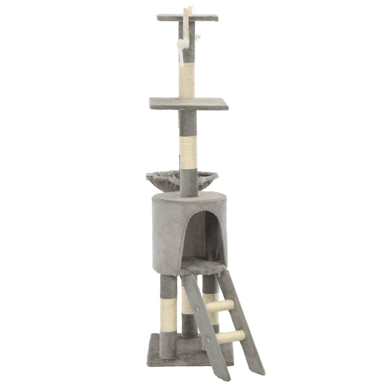 Dealsmate  Cat Tree with Sisal Scratching Posts 138 cm Grey