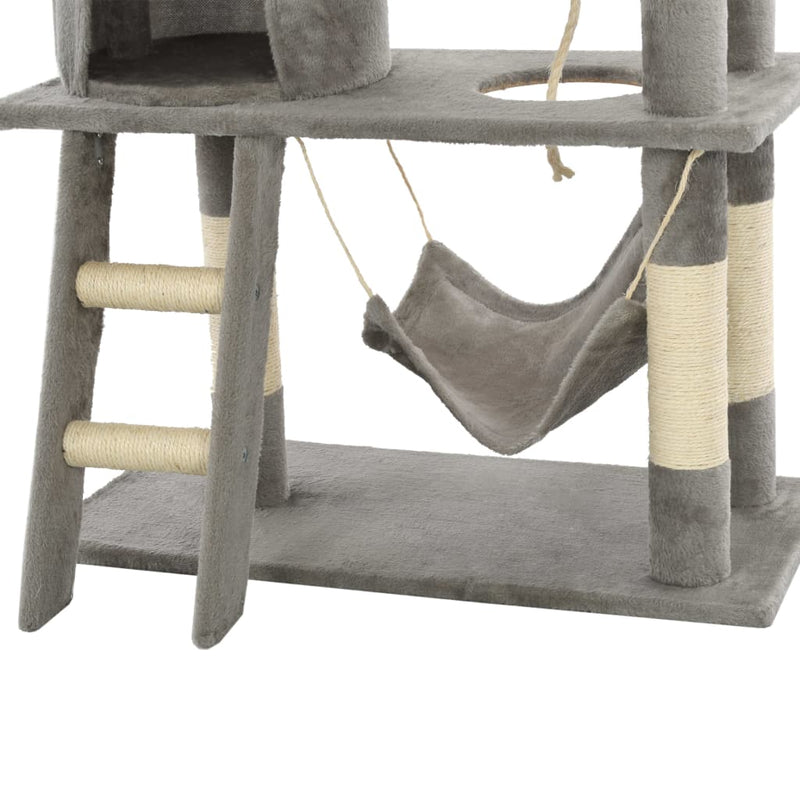 Dealsmate  Cat Tree with Sisal Scratching Posts 140 cm Grey
