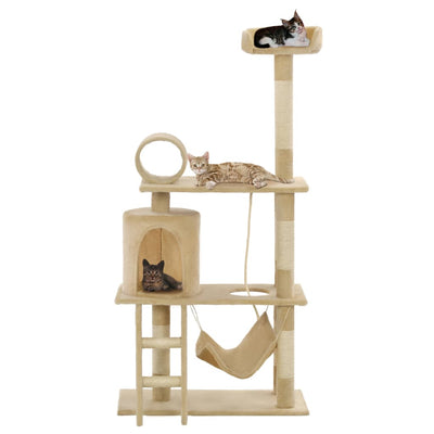 Dealsmate  Cat Tree with Sisal Scratching Posts 140 cm Beige