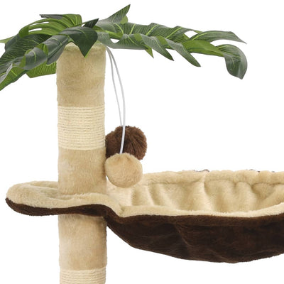 Dealsmate  Cat Tree with Sisal Scratching Post 50 cm Beige and Brown