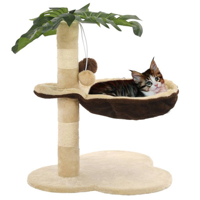 Dealsmate  Cat Tree with Sisal Scratching Post 50 cm Beige and Brown