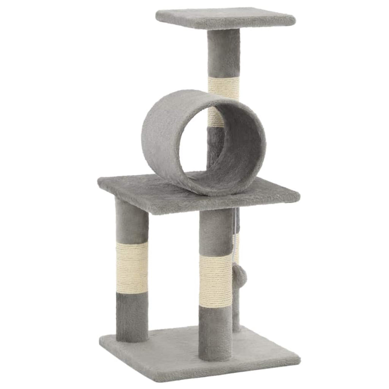 Dealsmate  Cat Tree with Sisal Scratching Posts 65 cm Grey