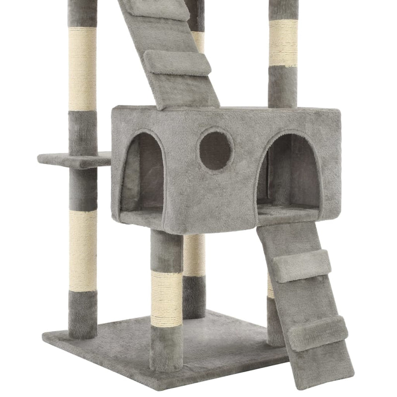 Dealsmate  Cat Tree with Sisal Scratching Posts 170 cm Grey