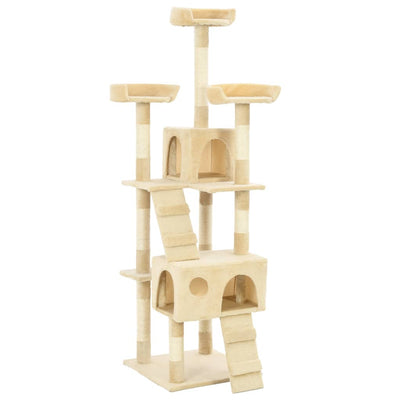 Dealsmate  Cat Tree with Sisal Scratching Posts 170 cm Beige