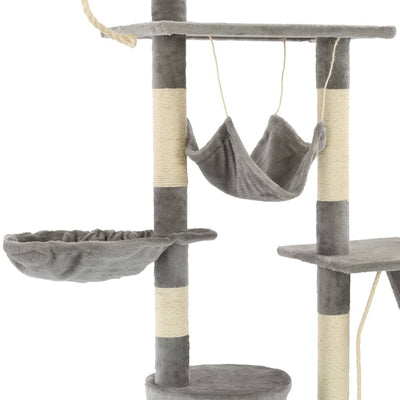 Dealsmate  Cat Tree with Sisal Scratching Posts 230-250 cm Grey