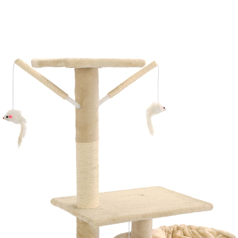 Dealsmate  Cat Tree with Sisal Scratching Posts 230-250 cm Beige