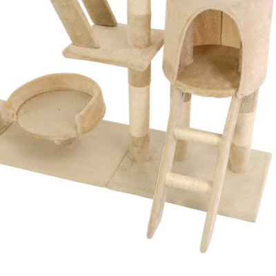 Dealsmate  Cat Tree with Sisal Scratching Posts 230-250 cm Beige