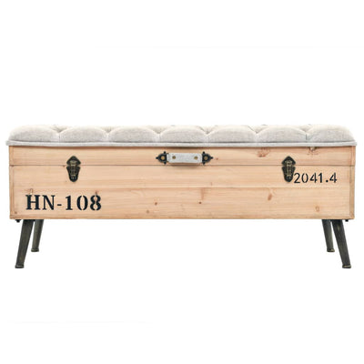 Dealsmate  Storage Bench 120x40x50cm Solid Wood and MDF