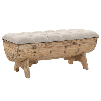 Dealsmate  Storage Bench 103x51x44 cm Solid Wood and Fabric