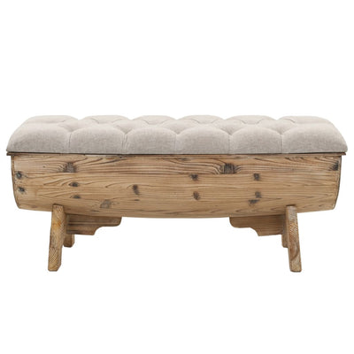 Dealsmate  Storage Bench 103x51x44 cm Solid Wood and Fabric