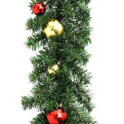 Dealsmate  Christmas Garland Decorated with Baubles and LED Lights 10 m
