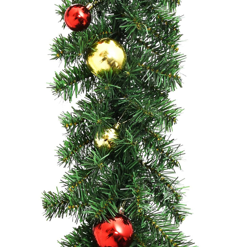 Dealsmate  Christmas Garland Decorated with Baubles and LED Lights 20 m