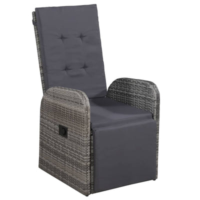 Dealsmate  Outdoor Chair with Cushion Poly Rattan Grey