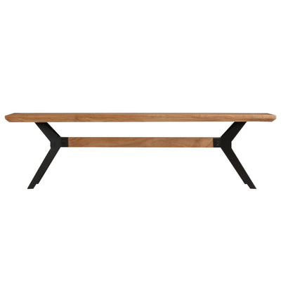 Dealsmate  Dining Bench Solid Acacia Wood and Steel 160x40x45 cm