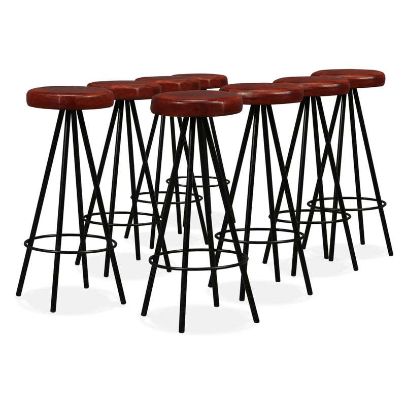 Dealsmate  9 Piece Bar Set Solid Reclaimed Wood and Genuine Leather
