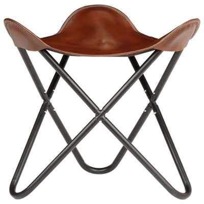 Dealsmate  Butterfly Stool Brown Real Leather
